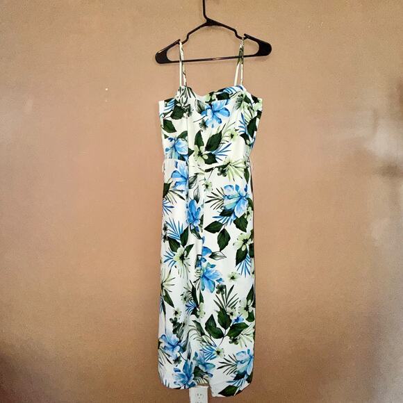 Banana Republic Women's Blue White Floral Romper Dress - Size 10 - Picture 4 of 12